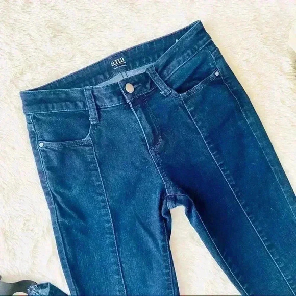 RARE ANA Pinstripe Stirrup “90’s Style” High Rise Skinny Denim Pants Size 4 - Picture 3 of 12